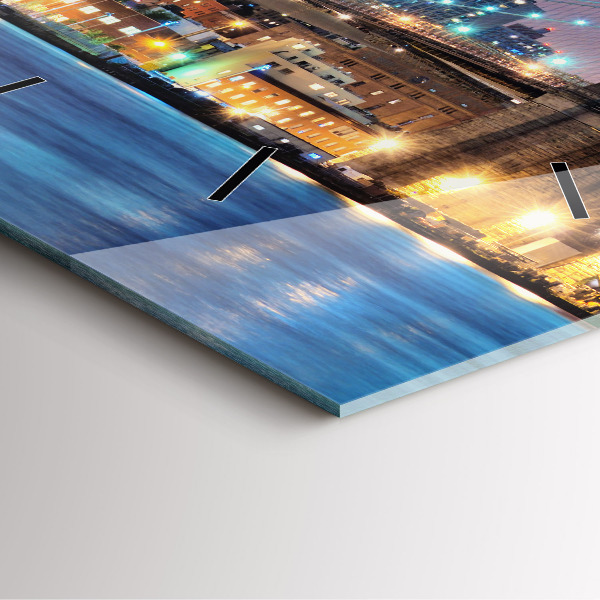 Horloge murale carrée Pont de Brooklyn et East River