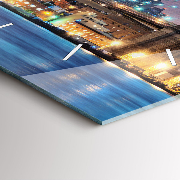 Horloge murale carrée Pont de Brooklyn et East River