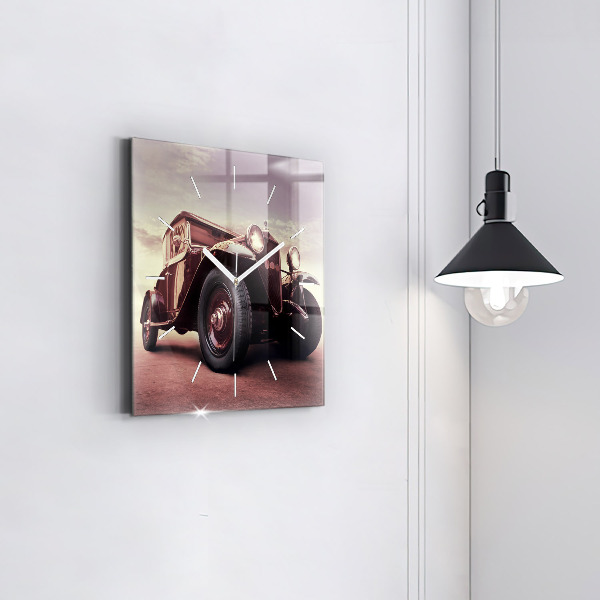 Horloge murale carrée Voiture ancienne