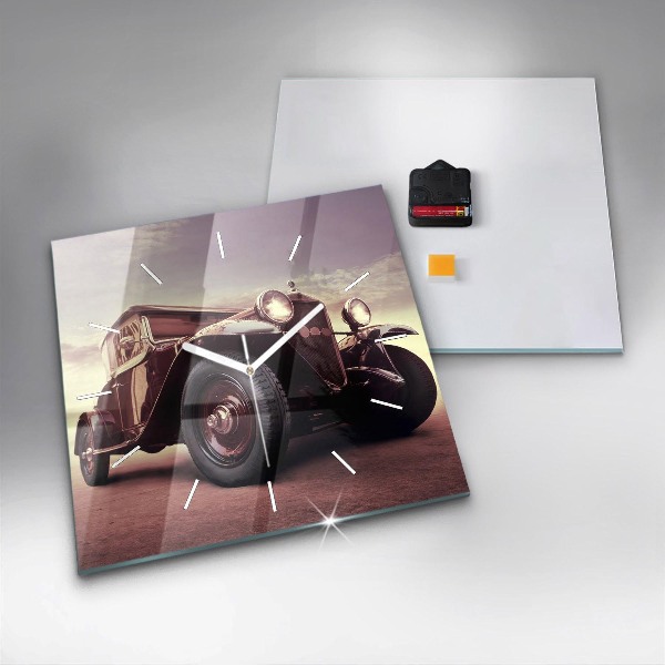 Horloge murale carrée Voiture ancienne