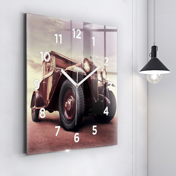 Horloge murale carrée Voiture ancienne