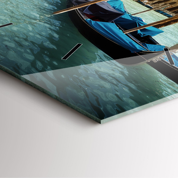 Horloge murale carrée Gondoles Venise Italie