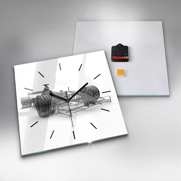 Horloge murale carrée conception de voiture de F1