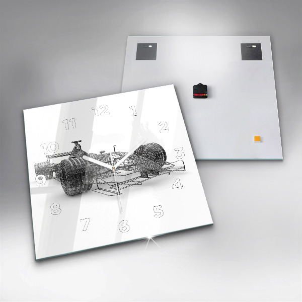 Horloge murale carrée conception de voiture de F1