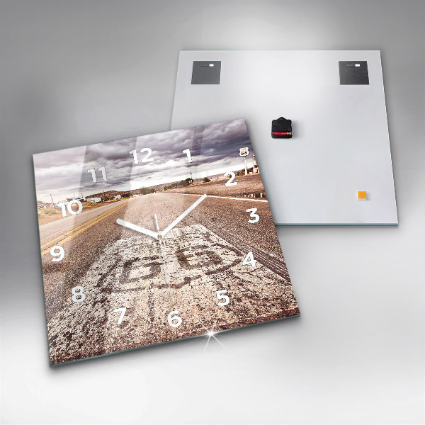 Horloge murale carrée Route 66 États-Unis