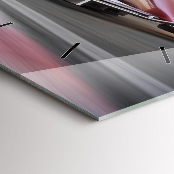 Horloge murale carrée Voiture de course sportive