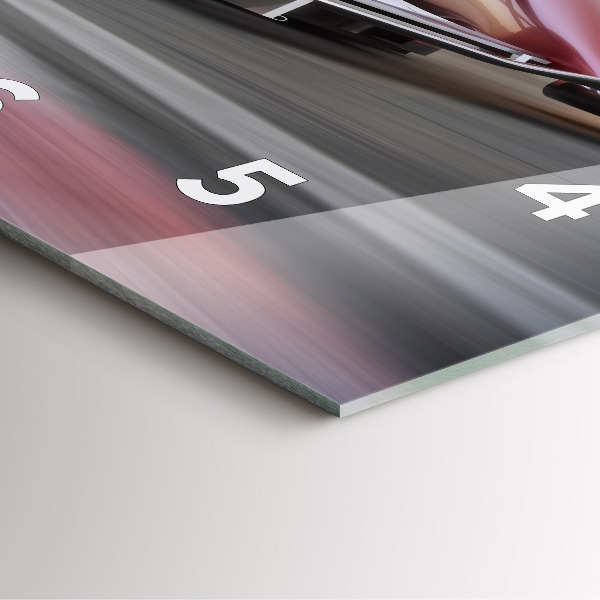 Horloge murale carrée Voiture de course sportive