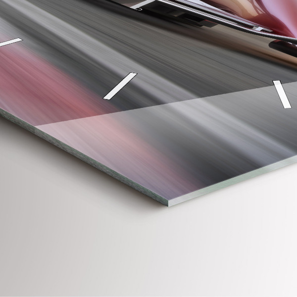 Horloge murale carrée Voiture de course sportive