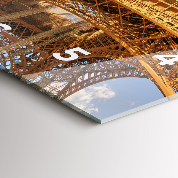 Horloge murale carrée La Tour Eiffel contre les nuages