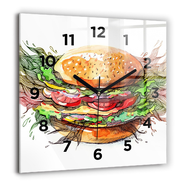 Horloge murale carrée Cheeseburger XXL