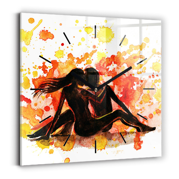 Horloge murale carrée 'L''amour et un couple amoureux'