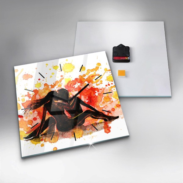 Horloge murale carrée 'L''amour et un couple amoureux'