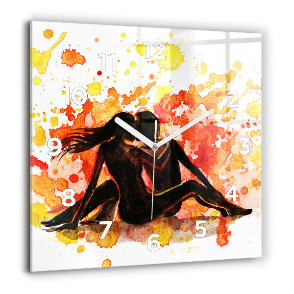 Horloge murale carrée 'L''amour et un couple amoureux'