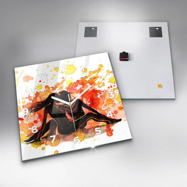 Horloge murale carrée 'L''amour et un couple amoureux'