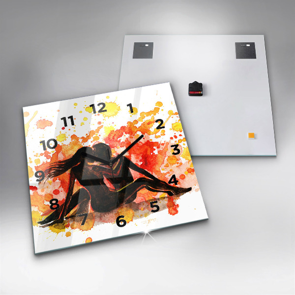 Horloge murale carrée 'L''amour et un couple amoureux'