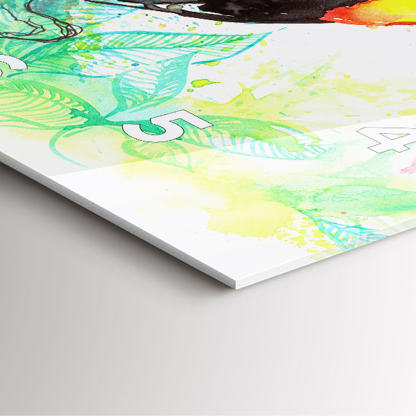 Horloge murale carrée 'Toucan dans l''herbe'