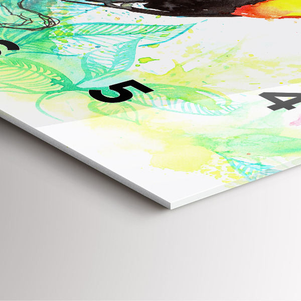 Horloge murale carrée 'Toucan dans l''herbe'