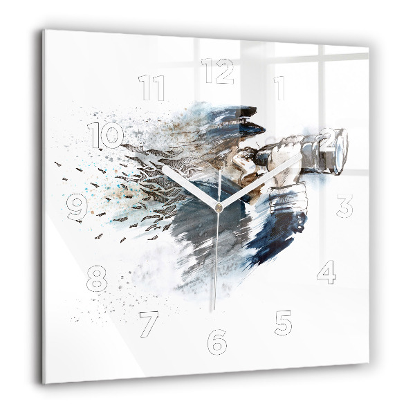 Horloge murale carrée Capitaine avec des jumelles