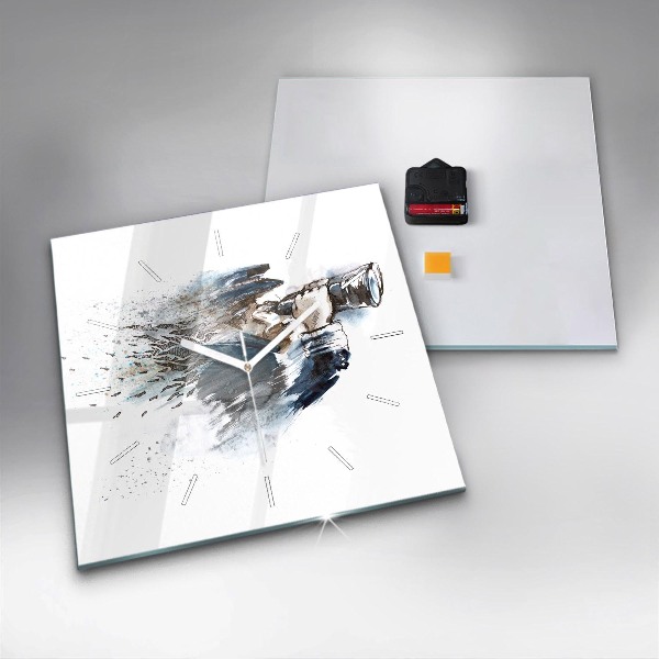 Horloge murale carrée Capitaine avec des jumelles