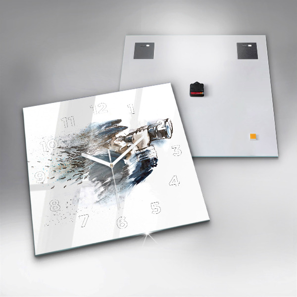 Horloge murale carrée Capitaine avec des jumelles