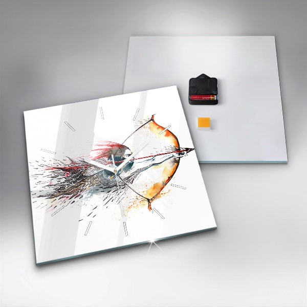 Horloge murale carrée Un guerrier en chasse