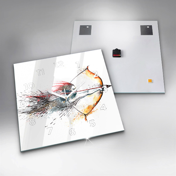 Horloge murale carrée Un guerrier en chasse