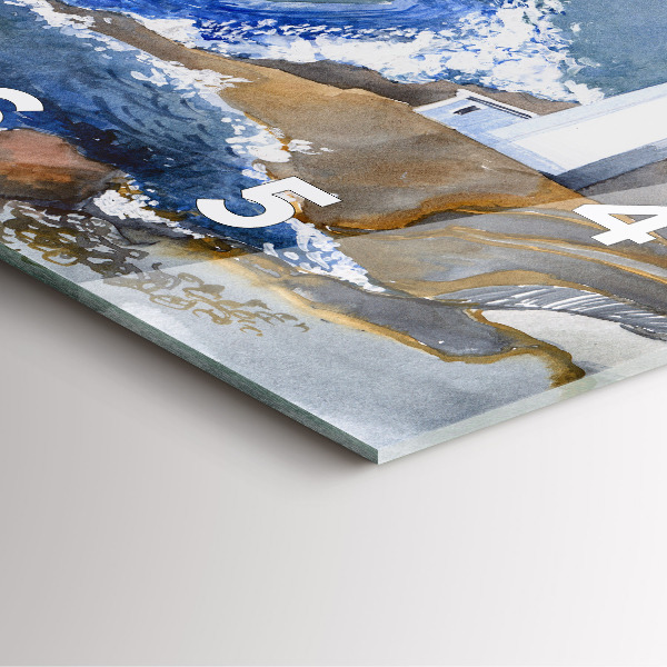 Horloge murale carrée La mer et le phare