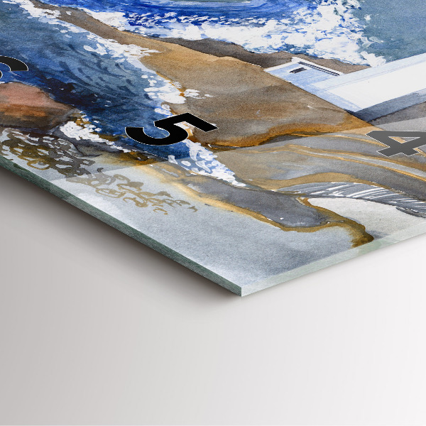 Horloge murale carrée La mer et le phare