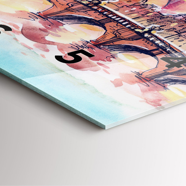 Horloge murale carrée Paysage peint de Paris