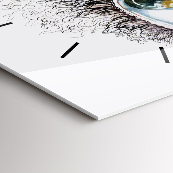 Horloge murale carrée 'Dessin d''un œil humain'