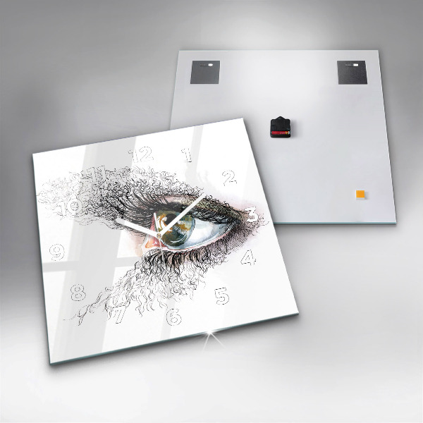 Horloge murale carrée 'Dessin d''un œil humain'