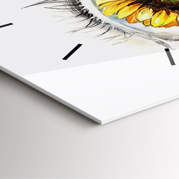 Horloge murale carrée 'Fleur de tournesol dans l''œil'