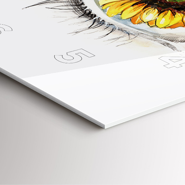 Horloge murale carrée 'Fleur de tournesol dans l''œil'