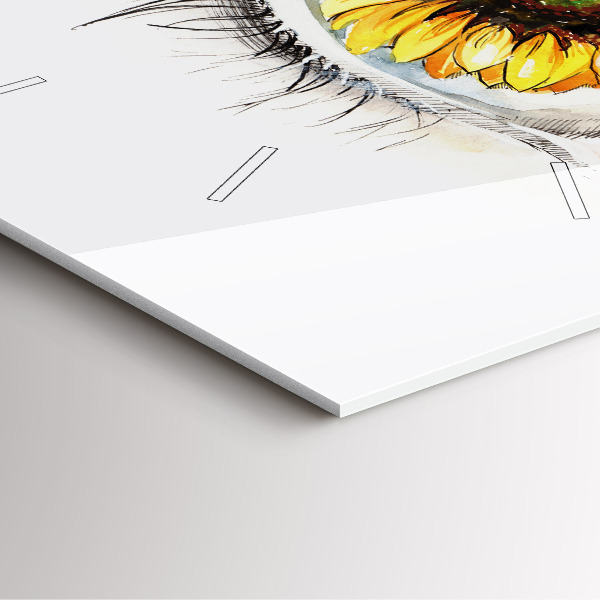 Horloge murale carrée 'Fleur de tournesol dans l''œil'