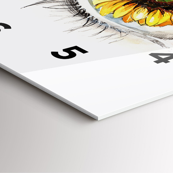 Horloge murale carrée 'Fleur de tournesol dans l''œil'