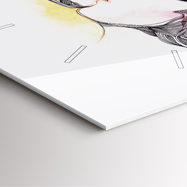 Horloge murale carrée 'Dessin de baiser d''amour'