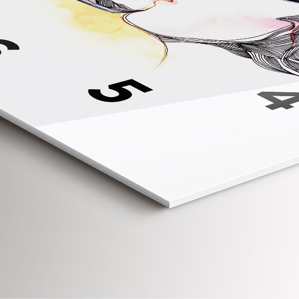 Horloge murale carrée 'Dessin de baiser d''amour'