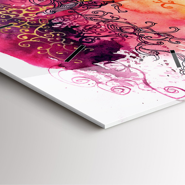 Horloge murale carrée 'Couple amoureux à l''aquarelle'