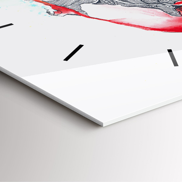 Horloge murale carrée Perroquet coloré en vol