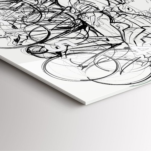 Horloge murale carrée Dessin de course cycliste