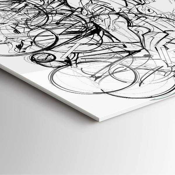 Horloge murale carrée Dessin de course cycliste