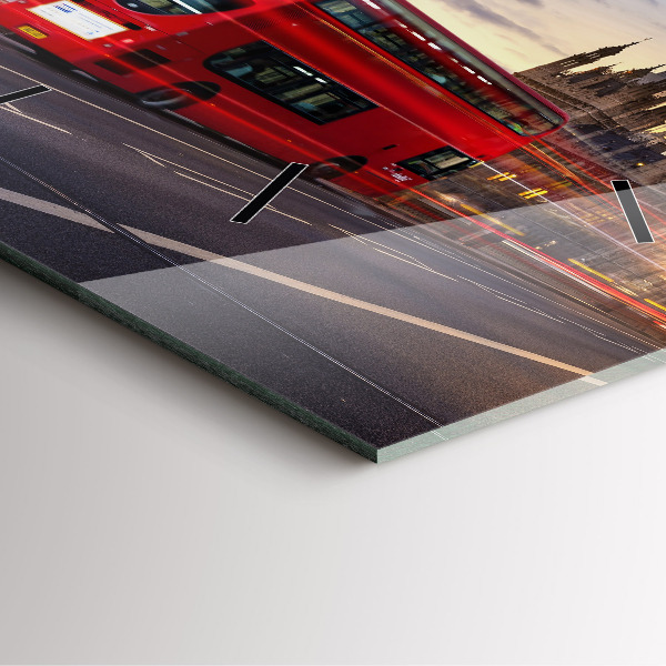 Horloge murale carrée Bus rouge de Londres