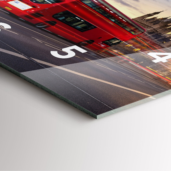 Horloge murale carrée Bus rouge de Londres