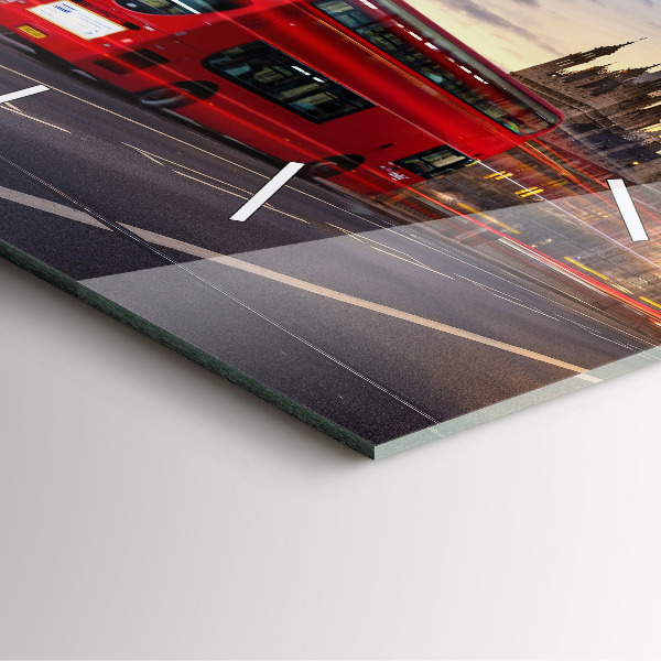 Horloge murale carrée Bus rouge de Londres