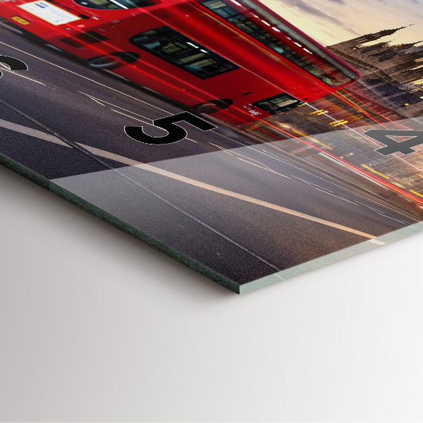 Horloge murale carrée Bus rouge de Londres