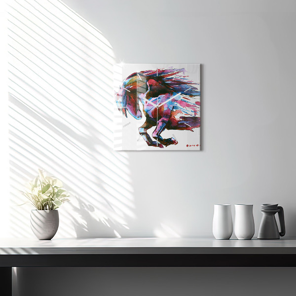 Horloge murale carrée Un cheval en fuite