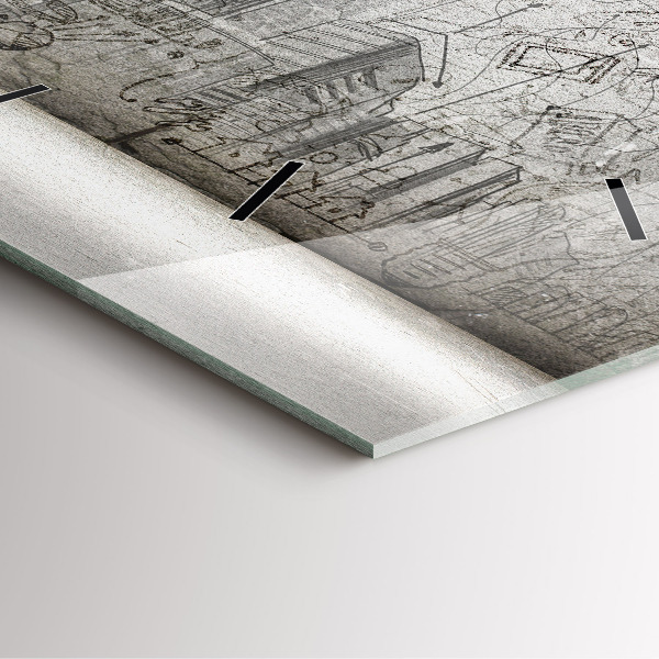 Horloge murale carrée Croquis de la ville