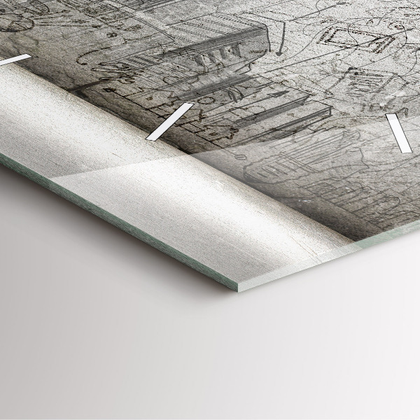 Horloge murale carrée Croquis de la ville