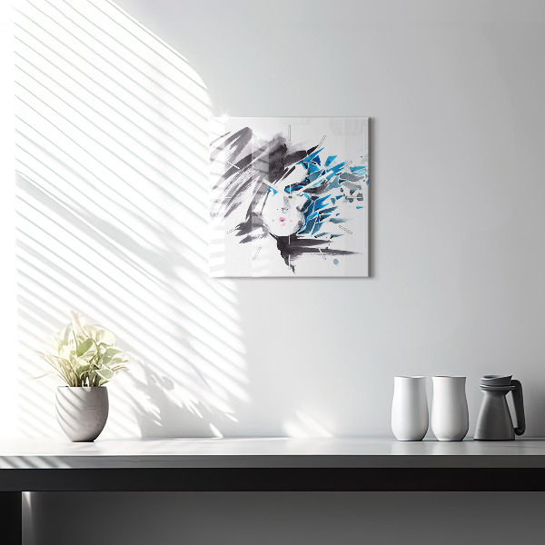 Horloge murale carrée Visage de femme abstrait