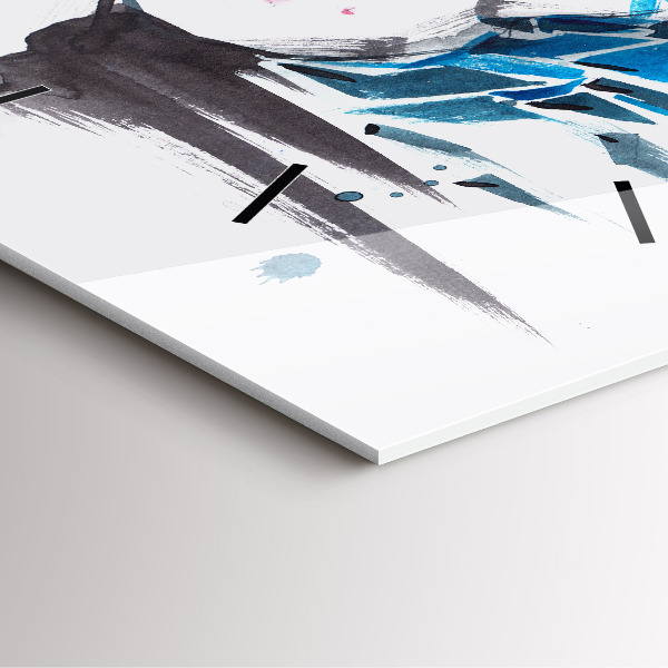 Horloge murale carrée Visage de femme abstrait